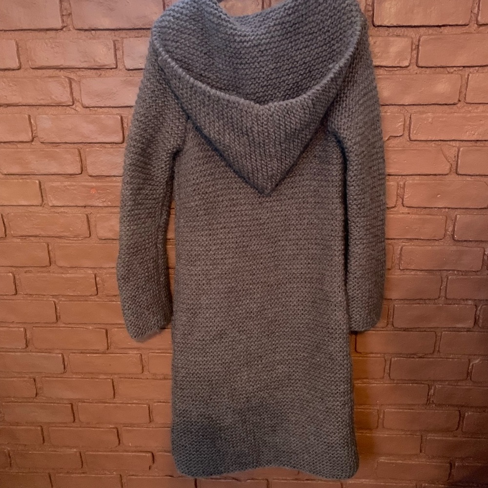 Hand knit knee length sweater